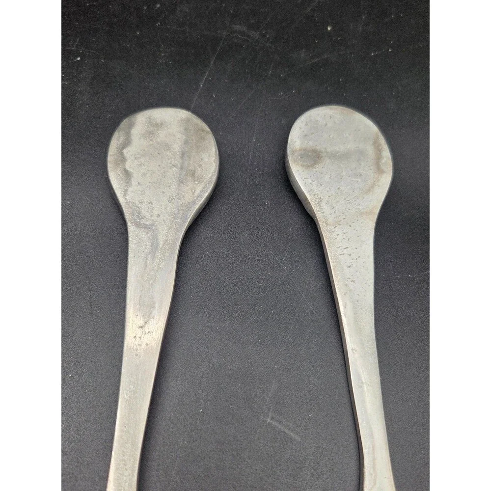 Albuhi Cast Aluminum Ceramic Salad Tossing Serving Set Fork Spoon Made in Mexico